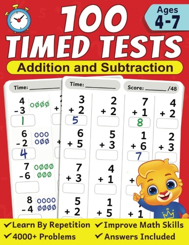 100 timed tests - 100, addition